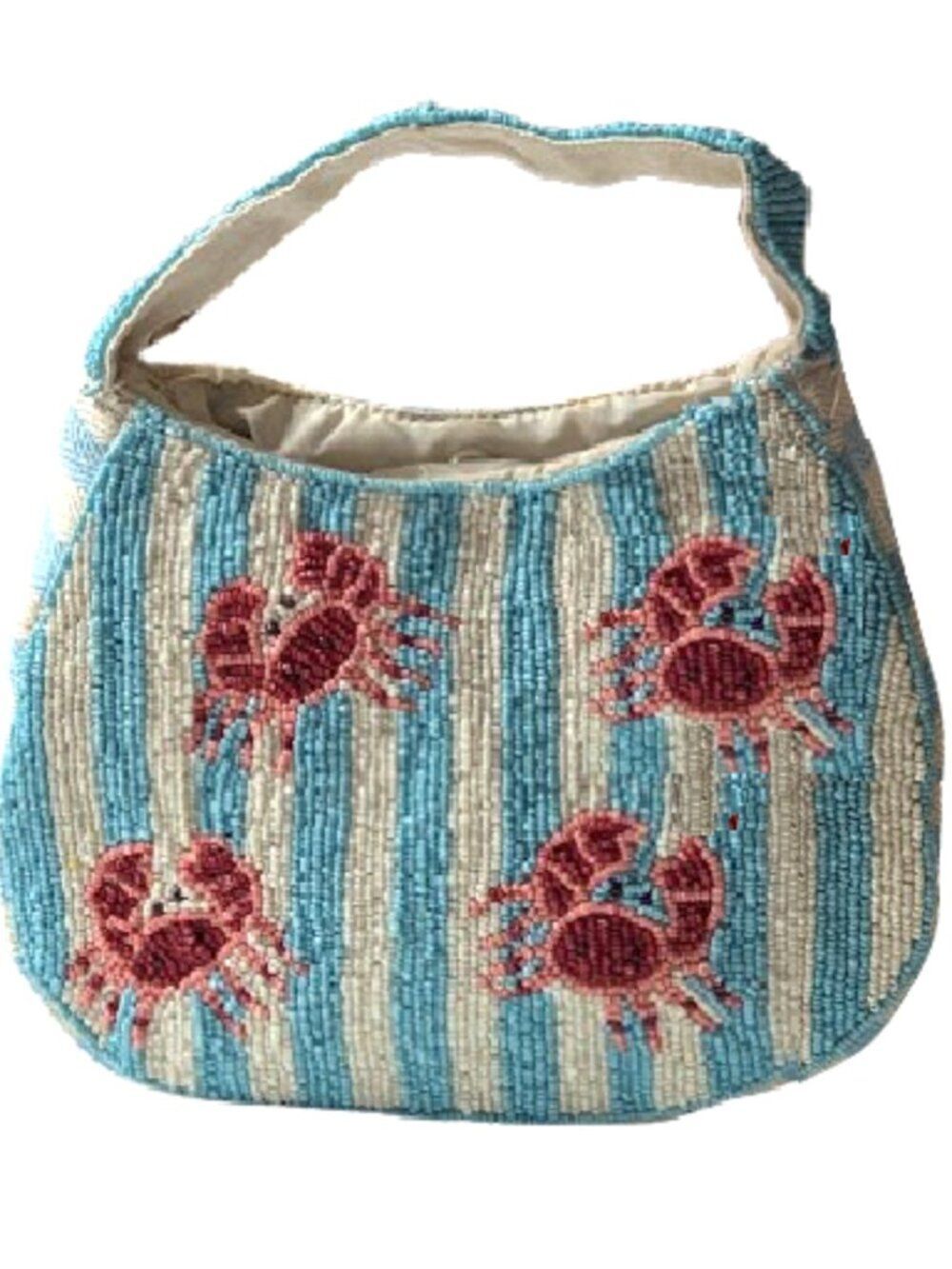 Lulu Beaded Satchel Mini Bag Nautical Beach Theme Coastal Resort Purse New w/Tag